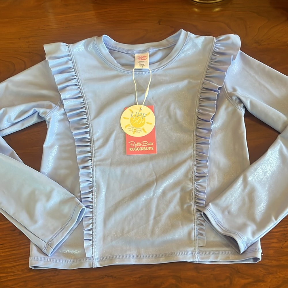 Ruffle Butts GIRLS' PRINCESS SEAM RUFFLE RASH GUARD - Picture 2 of 12